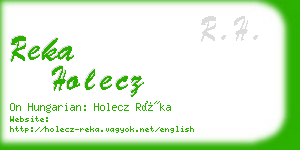 reka holecz business card